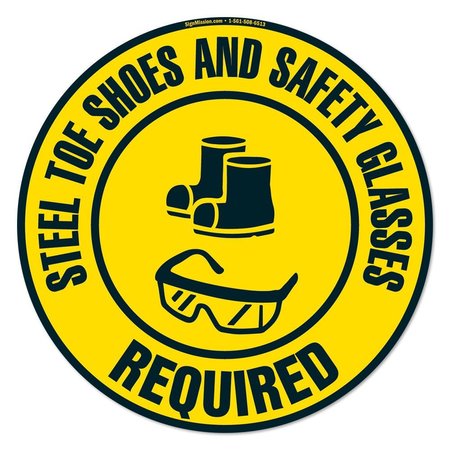 SIGNMISSION Steel Toe Shoes And Glasses 16in Non-Slip Floor Marker, 3PK, 16 in L, 16 in H, FD-2-C-16-3PK-99885 FD-2-C-16-3PK-99885